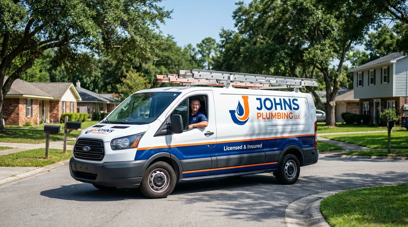 Johns Plumbing LLC service van in Carlisle, MA